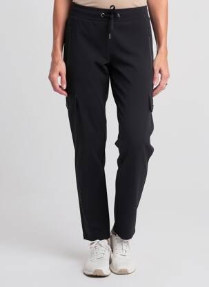 Pantalon cargo tissage popeline taille normale noir PARA MI femme