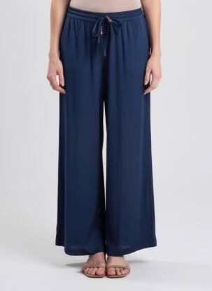 Pantalon large tissage popeline taille normale bleu LOLA ESPELETA femme