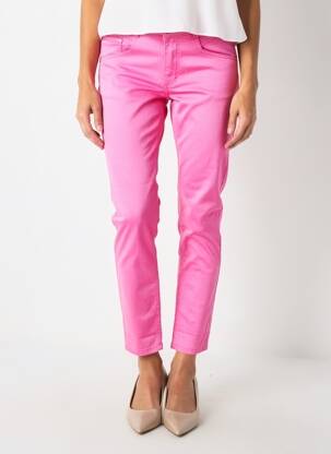 Pantalon slim tissage popeline taille normale rose PARA MI femme
