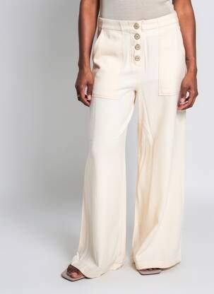 Pantalon large poches taille normale beige LOLA ESPELETA femme