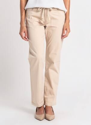 Pantalon droit stretch taille normale beige PARA MI femme