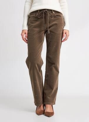 Pantalon droit stretch taille normale vert PARA MI femme