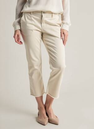 Pantalon 7/8 stretch taille normale beige PARA MI femme
