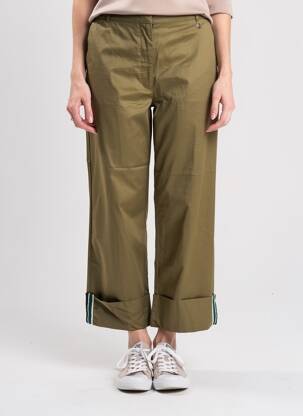 Pantalon 7/8 tissage popeline taille normale vert LOLA CASADEMUNT femme