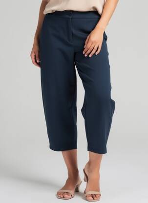Pantalon 7/8 stretch taille normale bleu OMERO femme