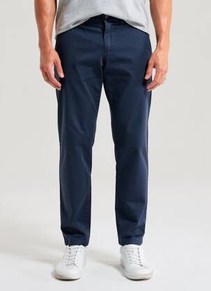 Pantalon chino tissage popeline taille normale bleu LCDN homme