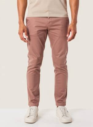 Pantalon chino tissage popeline taille normale rose LCDN homme