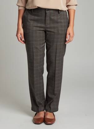 Pantalon chino fermeture zippée sous rabat boutonné taille normale gris IMPAQT femme