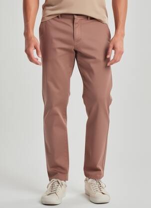 Pantalon chino tissage popeline taille normale rose LCDN homme