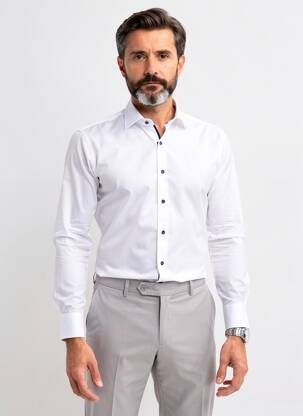 Chemise manches longues poches blanc REDMOND homme