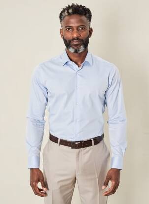 Chemise manches longues poches bleu REDMOND homme