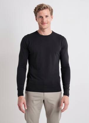 T-shirt coupe cintrée manches longues noir JET homme