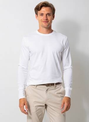 T-shirt coupe cintrée manches longues blanc JET homme
