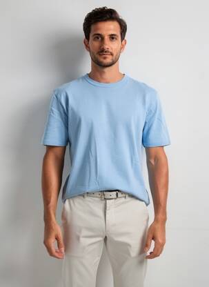 T-shirt coupe cintrée manches courtes bleu JET homme