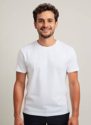 T-shirt coupe cintrée manches courtes blanc MARVELIS homme