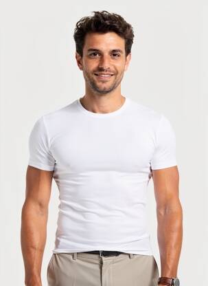 T-shirt stretch manches courtes blanc MARVELIS homme