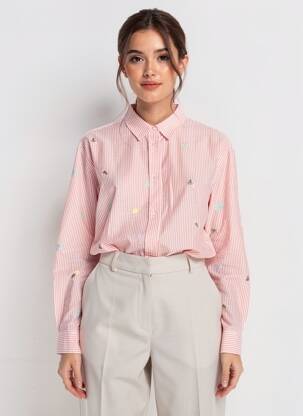 Chemisier coupe droite manches longues orange TEDDY SMITH femme