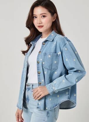 Veste casual poignets boutonnés avec fente bleu TEDDY SMITH femme