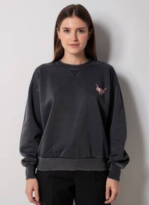Sweat-shirt sérigraphie floquée manches longues noir ONLY femme