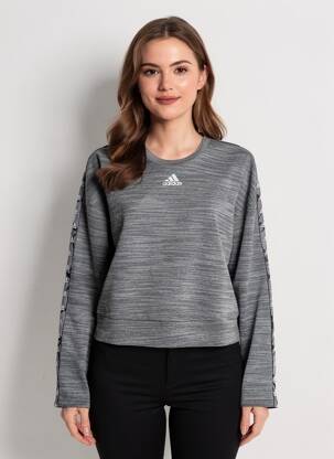 Pull coupe droite manches longues gris ADIDAS femme