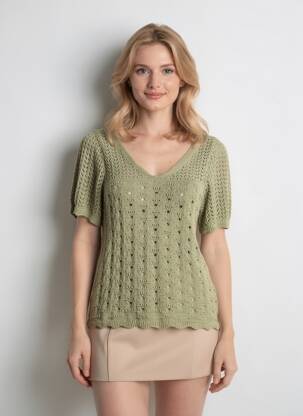 Top manches courtes manches courtes vert ONLY femme