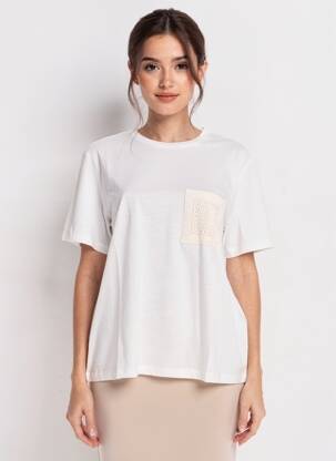 T-shirt coupe droite manches courtes blanc ONLY femme