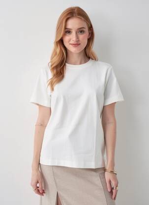 T-shirt coupe cintrée manches courtes blanc AWARE BY VERO MODA femme