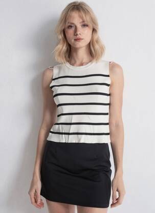 Top coupe cintrée sans manche blanc ONLY femme