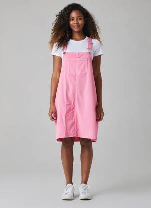 Robe mi-longue fines bretelles rose ONLY femme