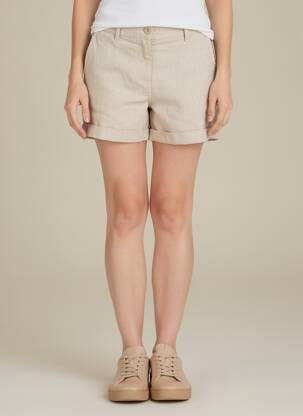 Short fermeture zippée sous rabat boutonné taille normale gris SUPER DRY femme