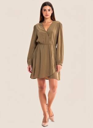 Robe courte manches longues manches longues vert TEDDY SMITH femme