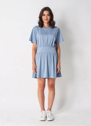 Robe courte manches courtes manches courtes bleu PEPE JEANS femme