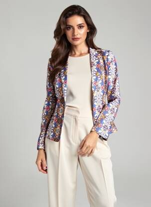 Blazer finition intérieure biaisée bleu ONLY femme