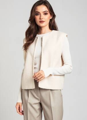Gilet sans manche coupe droite beige ONLY femme