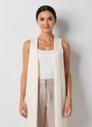 Gilet sans manche coupe cintrée beige TINTA STYLE femme