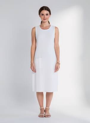 Robe mi-longue sans manche sans manche beige JOSEPH RIBKOFF femme