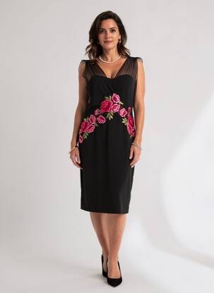 Robe mi-longue sans manche sans manche noir JOSEPH RIBKOFF femme