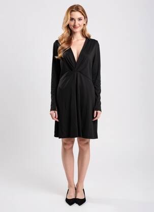 Robe mi-longue manches longues manches longues noir LA FEE MARABOUTEE femme