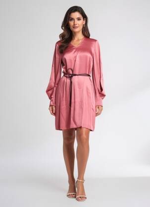 Robe courte manches longues manches longues rose PENNYBLACK femme