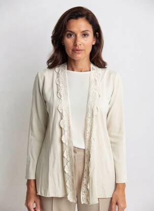 Gilet manches longues stretch beige LA FEE MARABOUTEE femme