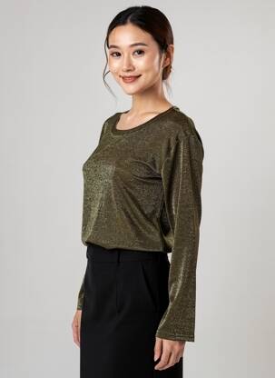 Top manches longues manches longues or LA FEE MARABOUTEE femme