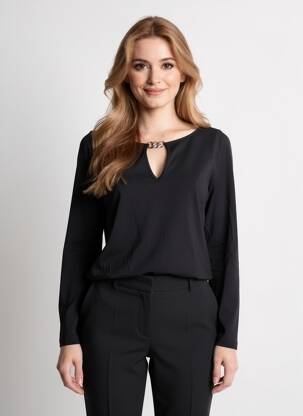 Top manches longues manches longues noir NATHALIE CHAIZE femme