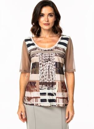Top stretch manches courtes marron SPORTALM femme