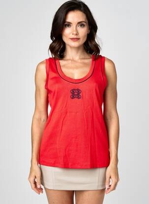 T-shirt stretch manches courtes rouge ACCESS FASHION femme