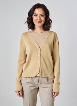Gilet manches longues resserrée sur le bas beige RINO & PELLE femme