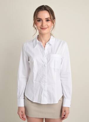 Chemisier coupe cintrée manches longues blanc EVA KAYAN femme