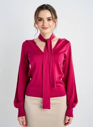 Pull col v manches longues rose PENNYBLACK femme