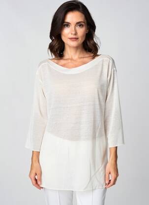 Pull tunique stretch manches 3/4 beige PENNYBLACK femme