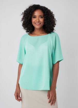 Blouse tissage crêpe manches courtes vert PENNYBLACK femme