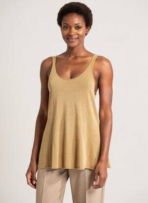 Top stretch sans manche or EVA KAYAN femme